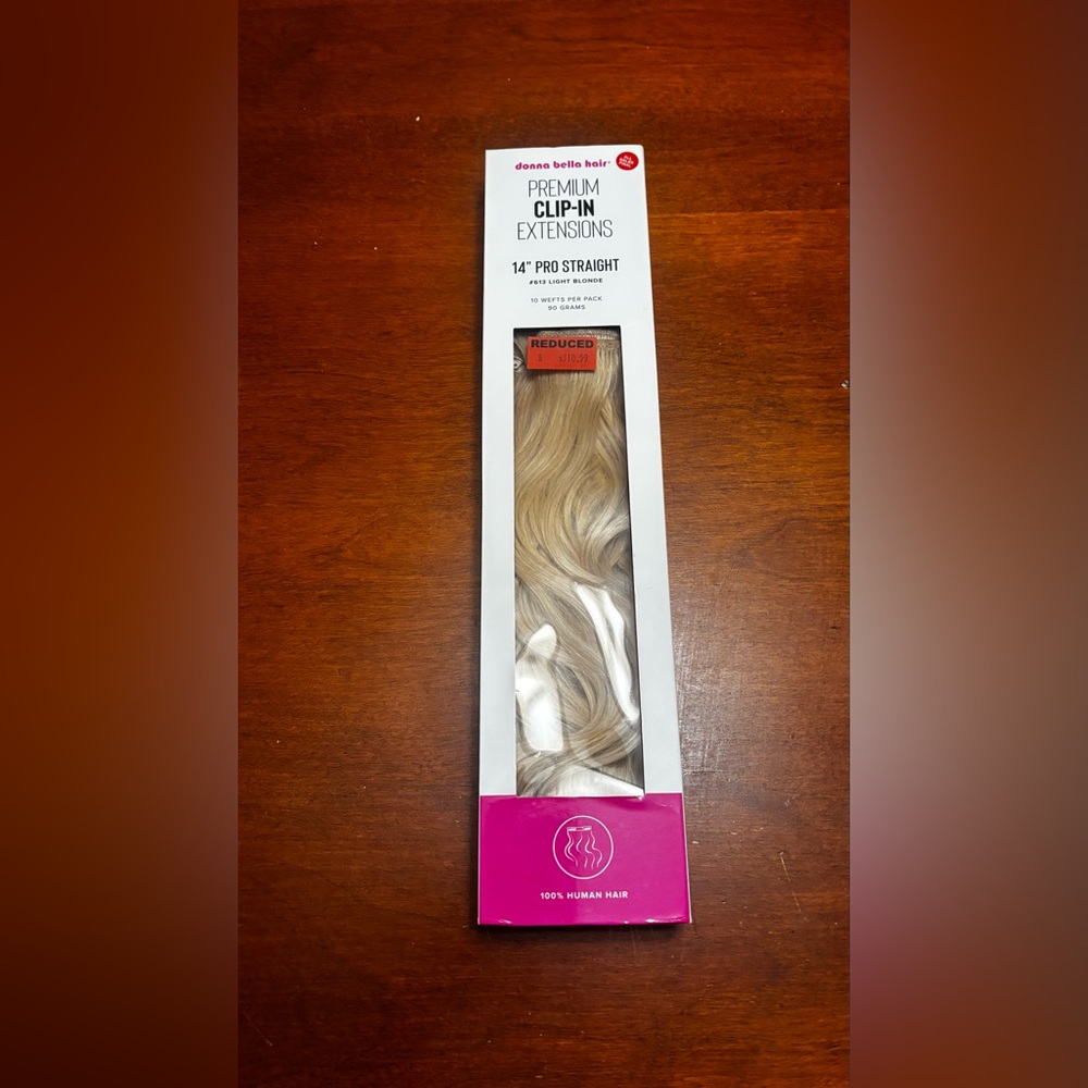 Donna Bella Hair 14" Pro Straight Light Blonde Hair Extensions